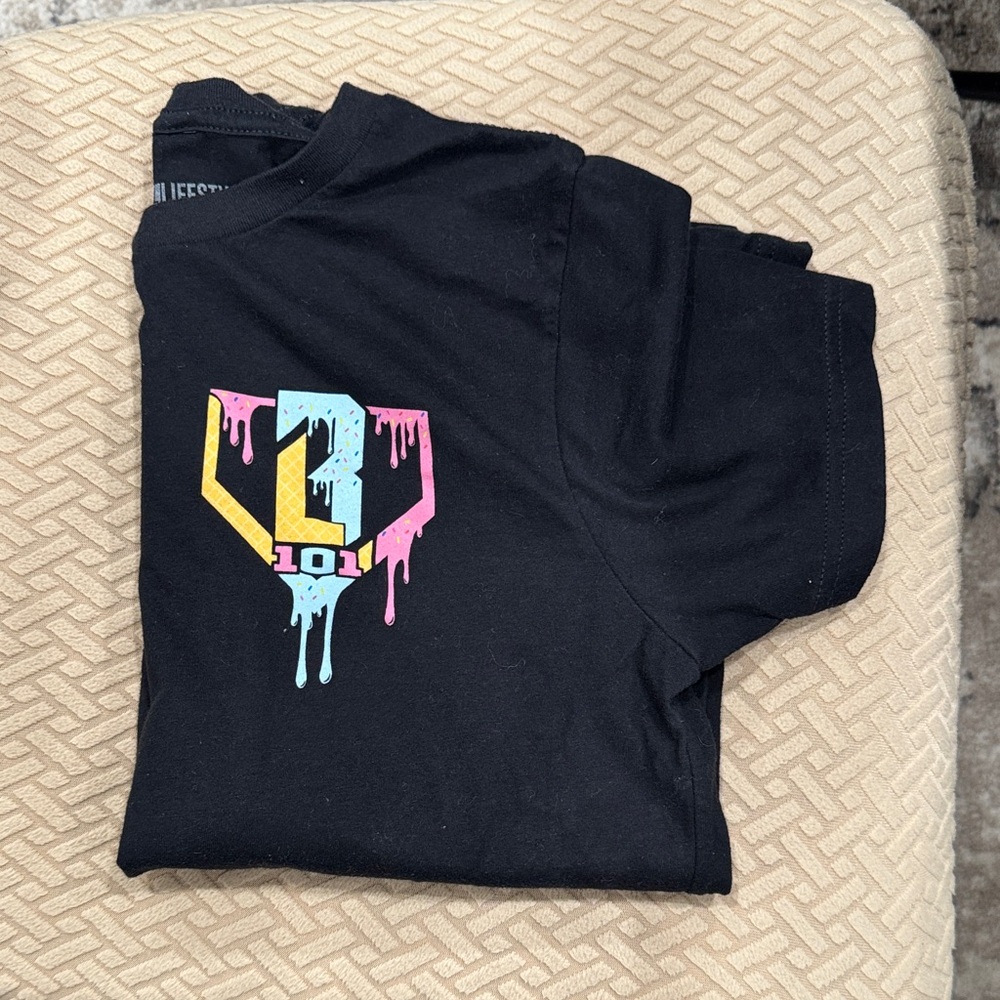 Lifestyle Black Kids Shirt with Colorful Graphic